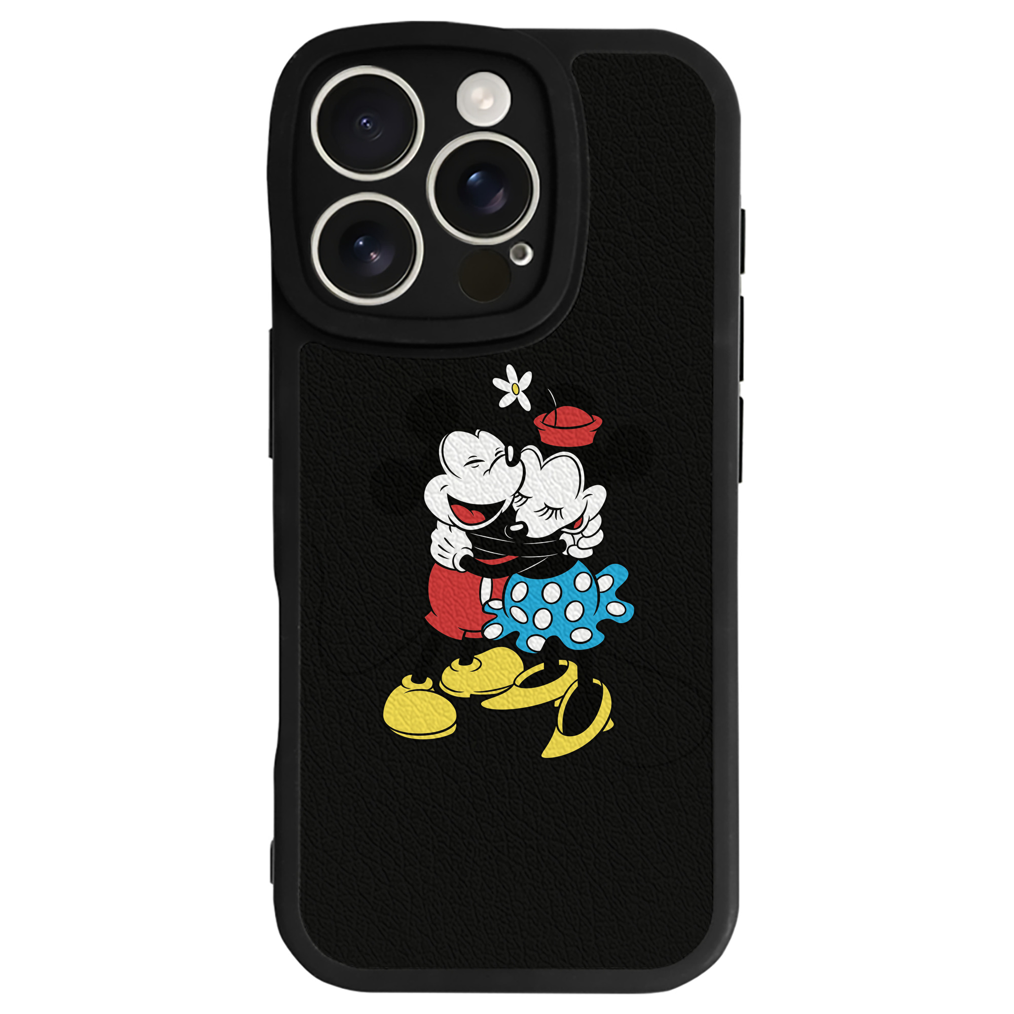 （画像用） ミッキーマウス Mickey Mouse 【iPhone 16シリーズ対応】シリコンスマホケース（レザー調） 材質：シリコン
